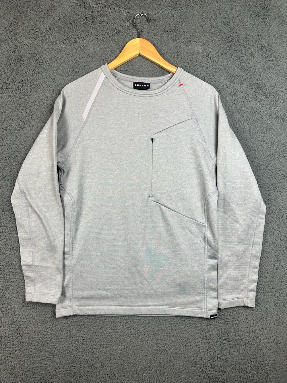 Burton Multipath Grid Crewneck Sweatshirt Mens Small Gray Fleece 22727